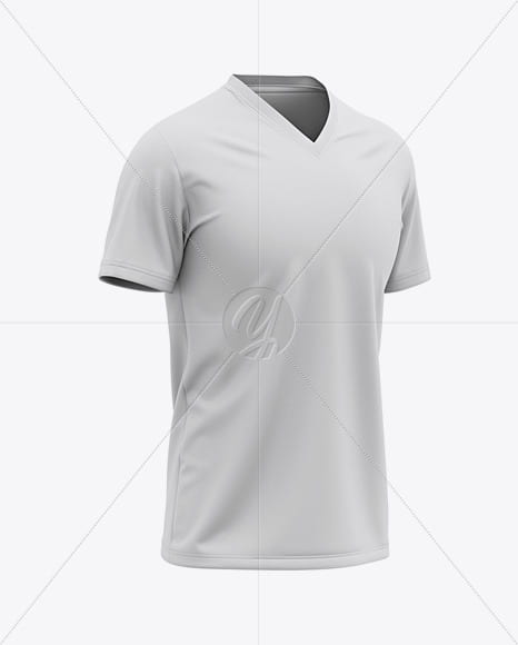 Download Men’s V-Neck T-Shirt Mockup - Front Half Side View Jersey Mockups